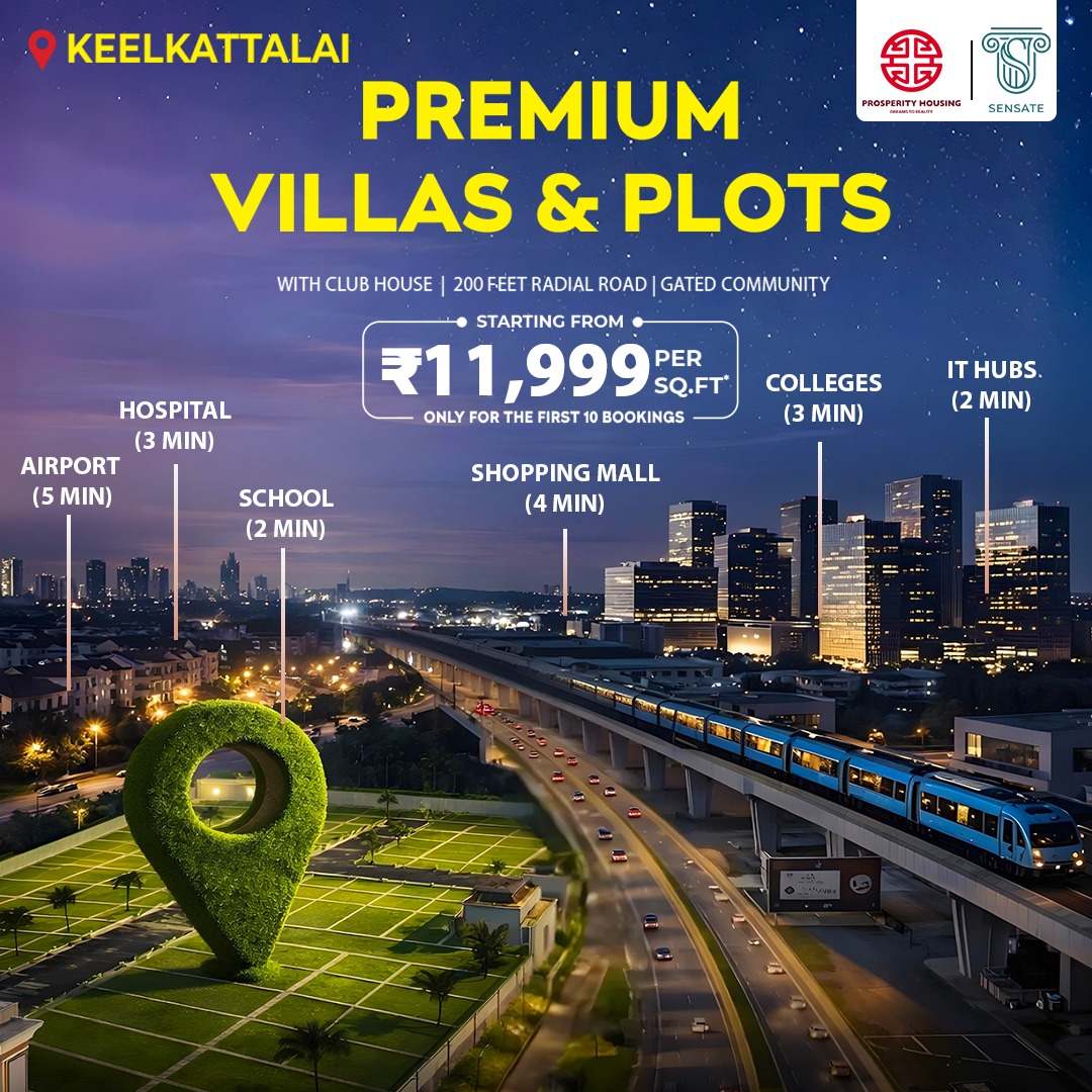 villa plots for sale in Keelkattalai - Prosperity Housing