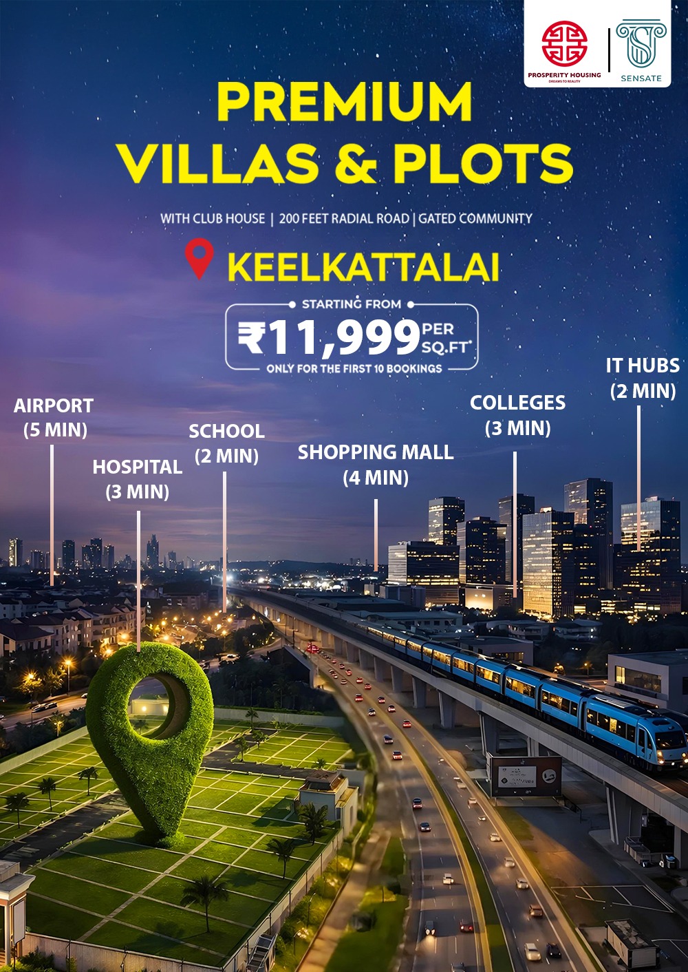 villa plots for sale in Keelkattalai - Prosperity Housing